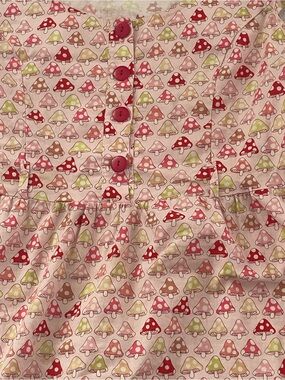 ADORABLE Folter Mushroom Print Button-Front Dress Sz L